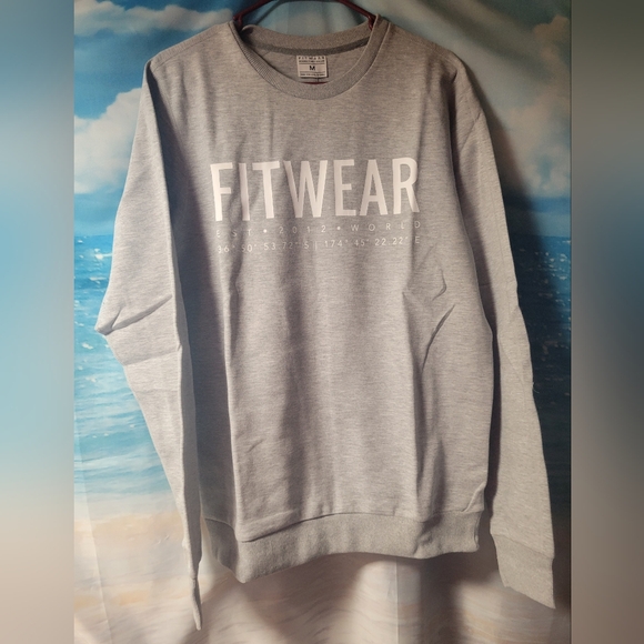 FitWear New Gray‎ Sweatshirt Crewneck Unisex Size Medium - Picture 1 of 5